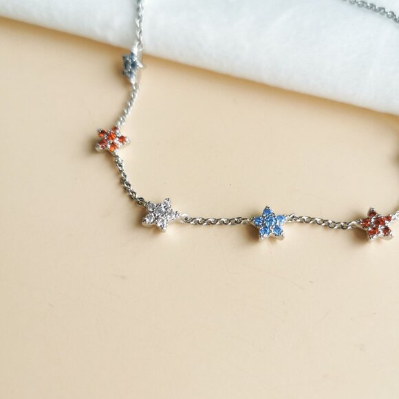 NEW Kendra Scott Sierra Star Silver Crystal Chain Bracelet - Picture 2 of 3